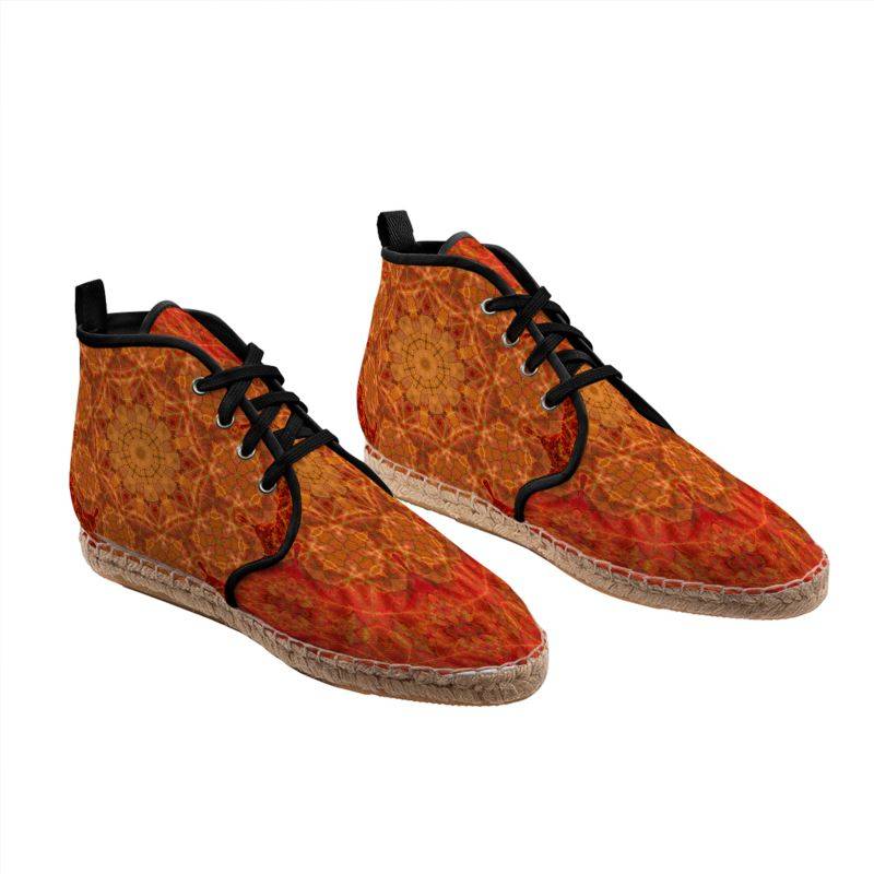 High Top Espadrilles with Autumn Leaf Pattern